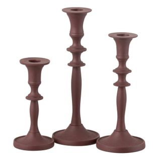 Lot De 3 Chandeliers "lise" 23cm Bordeaux