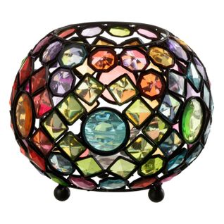 Photophore En Métal "festive" 20cm Multicolore