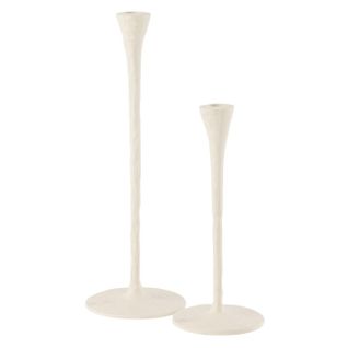 Lot De 2 Chandeliers En Métal "goa" 42cm Blanc