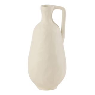 Vase Déco En Métal "goa" 23cm Blanc
