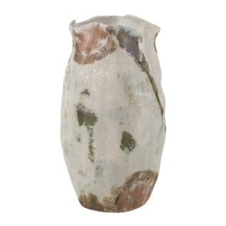Vase Design En Argile "lune" 46cm Beige