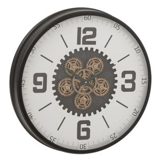 Horloge Murale Engrenage "frosted" 60cm Noir et Blanc