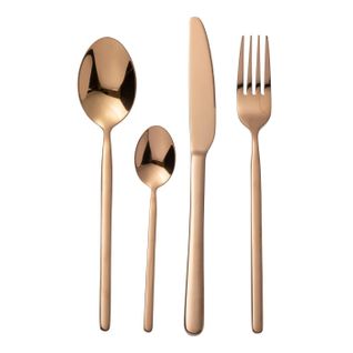 Ménagère 24 Pièces En Inox "brillant" 27cm Cuivre