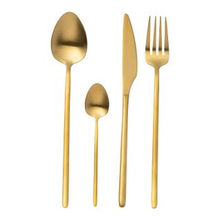 Ménagère 24 Pièces En Inox "irvin Mat" 27cm Doré