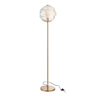 Lampadaire En Verre "ruche" 156cm Cognac Clair