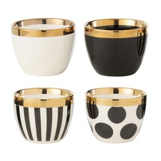 Lot De 4 Tasses En Céramique "faye" 18cl Multicolore