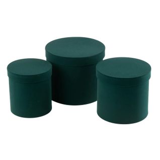Lot De 3 Boîtes De Rangement Rondes "vaughn" 27cm Vert