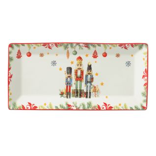 Assiette De Présentation De Noël "casse-noisette" 33cm Blanc