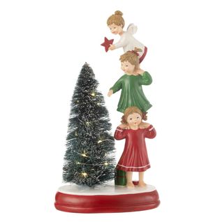 Déco De Noël à LED "sapin et Anges" 30cm Multicolore