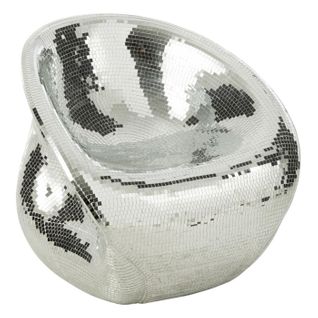 Fauteuil Design Miroir "disco" 73cm Argent