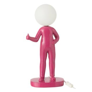 Lampe à Poser En Résine "pouces" 44cm Fuchsia