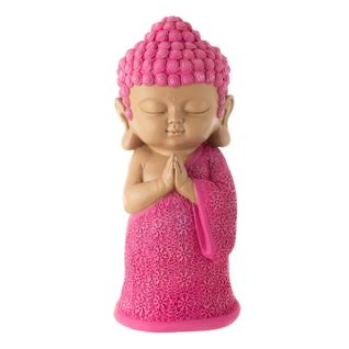 Statuette Moine Prière "toby" 32cm Rose