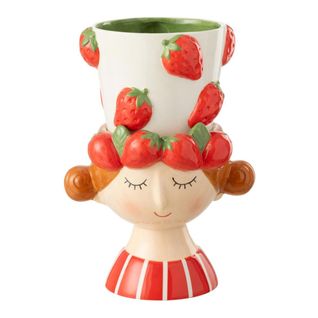 Cache-pot En 2 Parties "fille Fraise" 30cm Multicolore