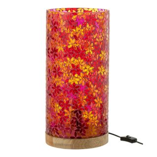 Lampe à Poser Mosaïque En Verre "fleur" 45cm Multicolore