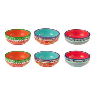 Lot De 6 Coupelles En Terre Cuite "mumbai" 8cm Multicolore