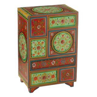 Commode 7 Tiroirs En Bois "mumbai" 65cm Multicolore
