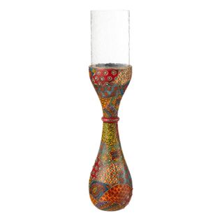 Photophore Déco En Bois "delhi" 56cm Multicolore