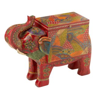 Coffre Éléphant En Bois "delhi" 79cm Multicolore