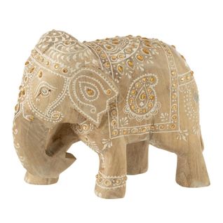 Éléphant En Bois "perle Du Sahara" 20cm Naturel