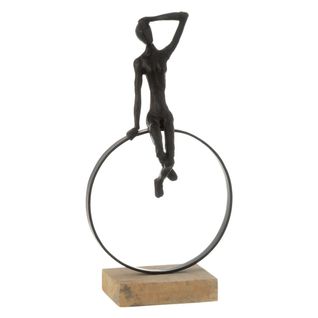 Statuette Déco Homme "anneau" 40cm Noir