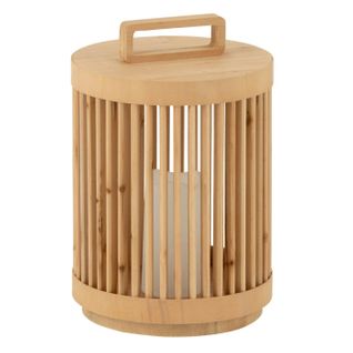 Lampe à Poser à LED En Bois "cylindrique" 36cm Naturel