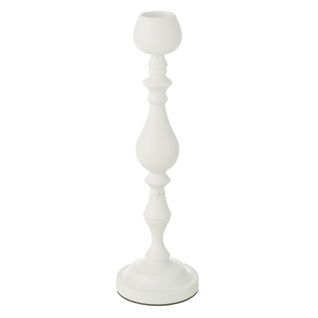 Bougeoir En Métal "monarchy" 47cm Blanc