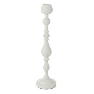 Bougeoir En Métal "monarchy" 57cm Blanc