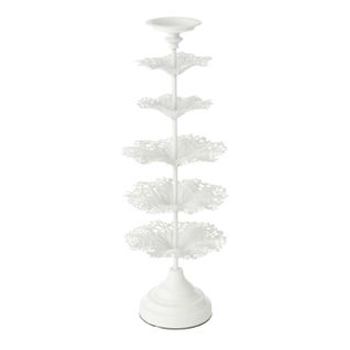 Photophore Design En Métal "arbre" 62cm Blanc