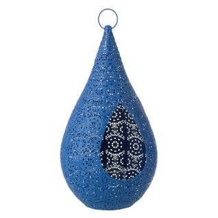 Photophore En Métal "drop" 50cm Bleu