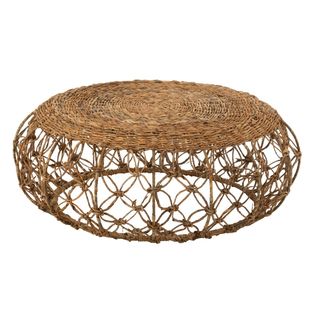 Table Basse En Feuille De Bananier "baril" 60cm Naturel