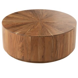 Table Basse Ronde Bois D'acacia - 90x90x35 Cm - Naturel