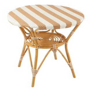 Table à Manger En Rotin "danial" 90cm Blanc