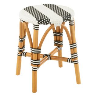 Tabouret En Rotin "danial" 44cm Noir