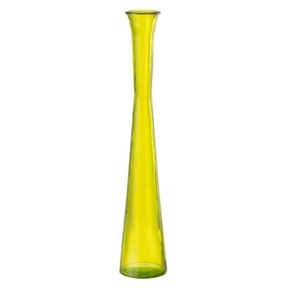 Vase Tube En Verre "stripe" 51cm Jaune