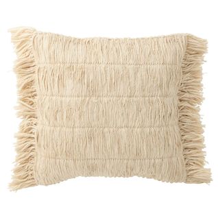 Coussin Déco à Franges "breeze" 50x50cm Crème