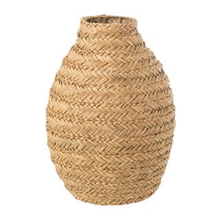 Vase Déco En Jonc "tressé" 50cm Naturel