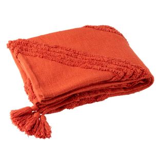 Plaid Tufté "efren" 130x180cm Rouge Brique