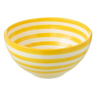 Saladier En Céramique "granada Rayure" 28cm Jaune
