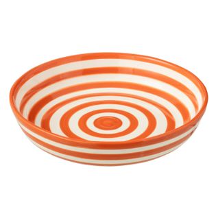 Coupelle Basse En Céramique "granada Rayure" 25cm Orange