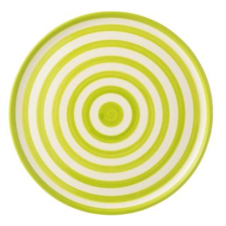 Assiette De Présentation En Céramique "granada Rayure" 34cm Vert