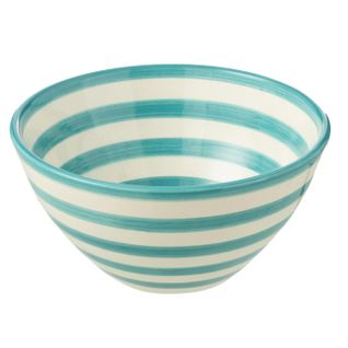 Coupelle En Céramique "granada Rayure" 22cm Bleu Aqua