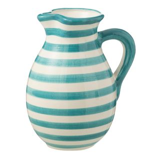 Pichet En Céramique "granada Rayure" 3,3l Bleu Aqua