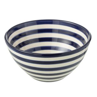 Coupelle En Céramique "granada Rayure" 22cm Bleu Cobalt