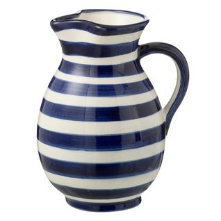 Pichet En Céramique "granada Rayure" 1,6l Bleu Cobalt