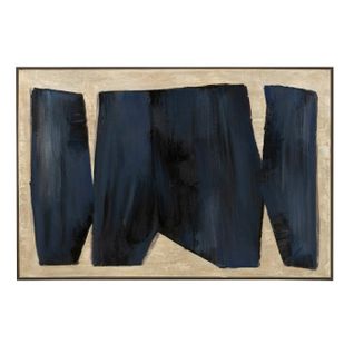 Tableau Peinture Déco "pog" 82x122cm Noir et Marron