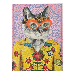 Toile Déco Chat "popart" 75x100cm Multicolore