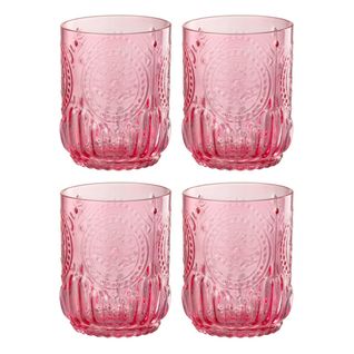 Lot De 4 Verres Design "maya" 32cl Fuchsia