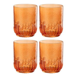 Lot De 4 Verres Design "maya" 32cl Orange
