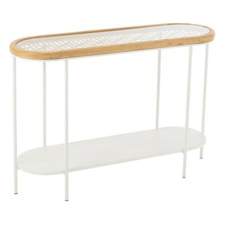 Console En Bois "mati" 120cm Naturel et Blanc