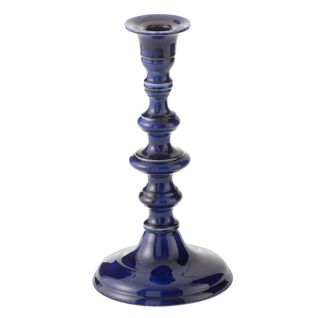 Bougeoir Design En Métal "nag" 20cm Bleu